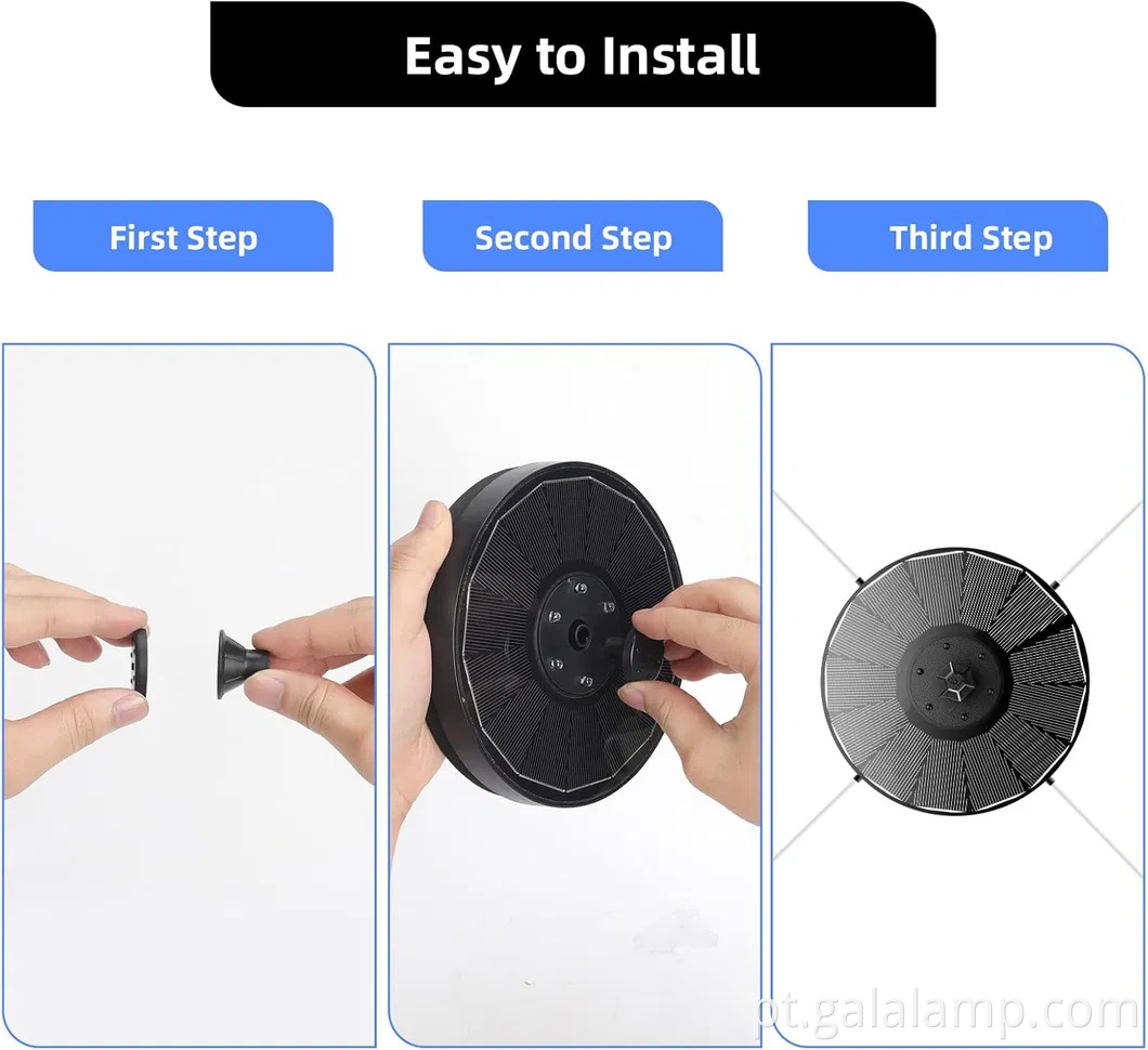 Bomba de fonte de jardim movida a energia solar ecológica para espaços tranquilos